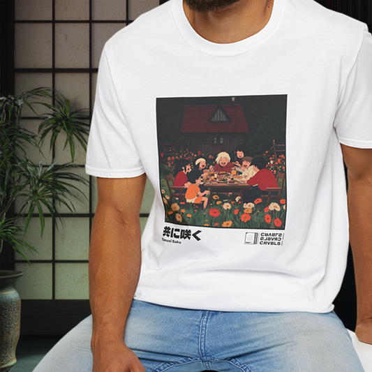 Tomoni Saku T-shirt — Kokoro Hibiku Aji Collection