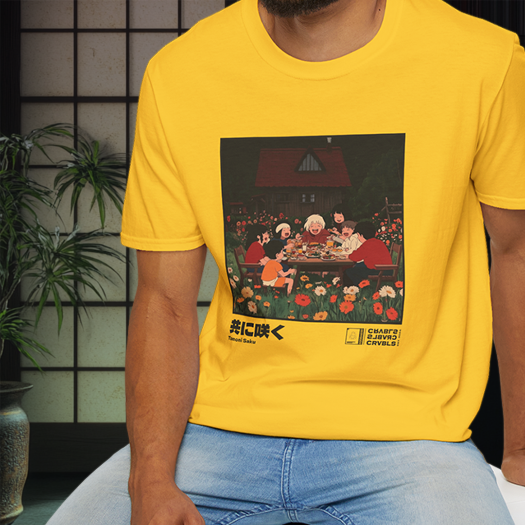 Tomoni Saku T-shirt — Kokoro Hibiku Aji Collection