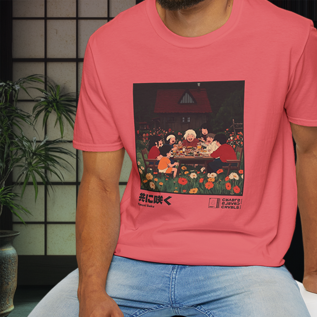 Tomoni Saku T-shirt — Kokoro Hibiku Aji Collection