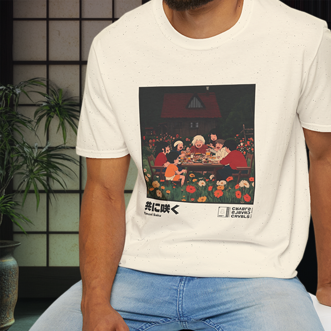 Tomoni Saku T-shirt — Kokoro Hibiku Aji Collection