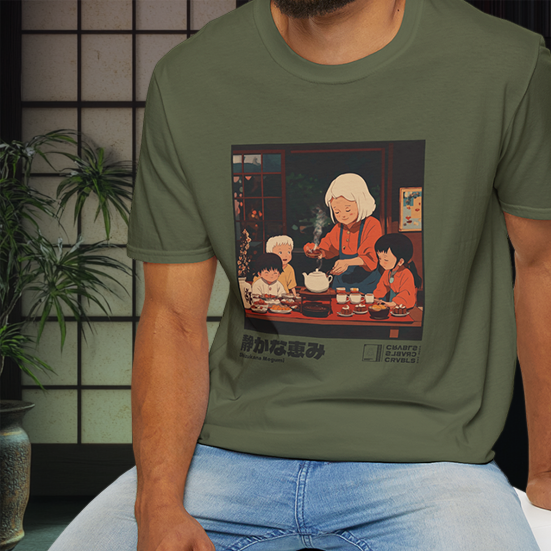 Shizukana Megumi T-shirt — Kokoro Hibiku Aji Collection