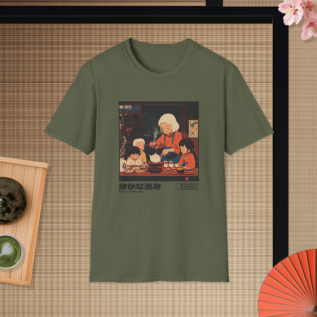 Shizukana Megumi T-shirt — Kokoro Hibiku Aji Collection
