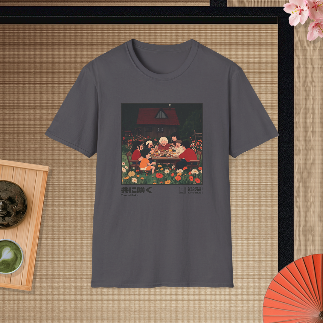 Tomoni Saku T-shirt — Kokoro Hibiku Aji Collection