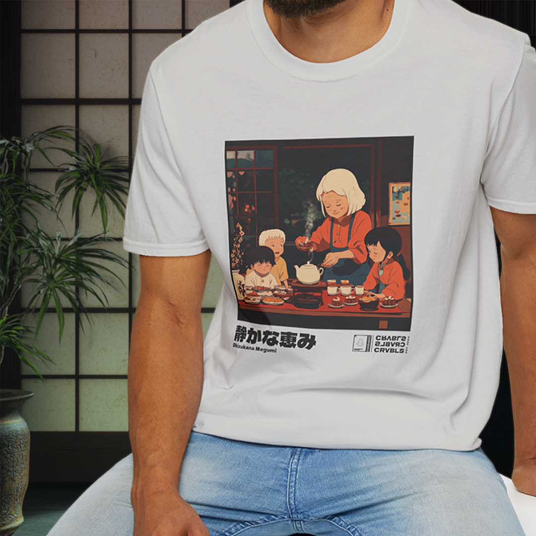 Shizukana Megumi T-shirt — Kokoro Hibiku Aji Collection